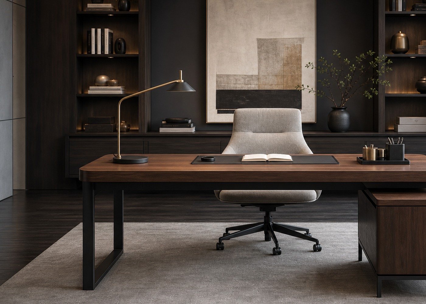 Executive Study Desk scene detail