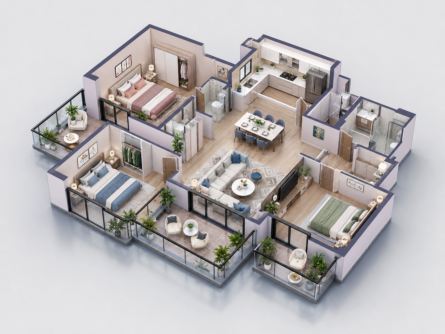 3D floorplan comparison after